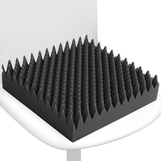 Geiserailie 1 Pcs Egg Foam Pad Eggs Chair Cushion to Relieve Back Foam Seat Cushion Chair Accessories Pad for Office Recliner Wheelchair Home Car (Egg,Black Gray)