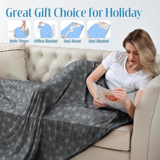 OIGAE Cooling Blanket for Hot Sleepers - Soft & Lightweight Summer Cold Blanket for Night Sweats | Perfect for Bed, Couch, Sofa (Black, Queen 90" x 90")