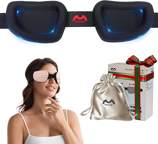 100% Blackout Sleep Eye Mask for Women Men, Zero Pressure Sleeping Mask - Sleeping Mask and Eyelash Friendly Night Blindfold, Adjustable Ultra Soft Comfortable for Dry Eye Mask (Pink)