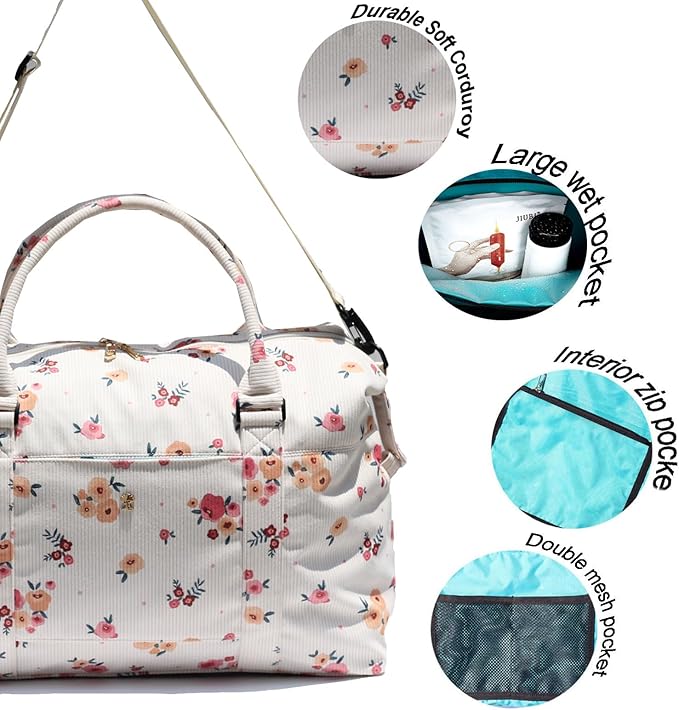 ESVAN Travel Tote Duffel Gym Bag,Weekender Overnight Carry-on Tote Crossbody Bag with Wet Pocket and Trolley Sleeve Upgraded