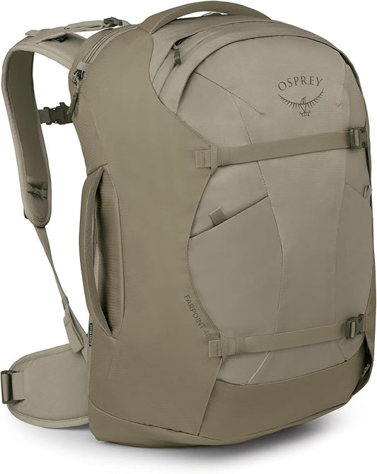 Osprey Farpoint 40L Men's Travel Backpack - Carry On Bag with Laptop Sleeve and Toiletry Pocket, Sawdust