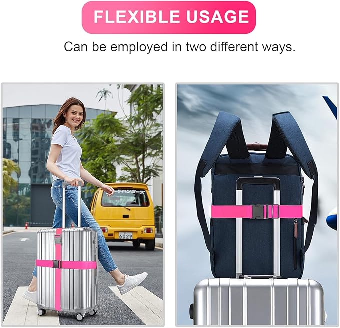Luggage Straps for Suitcases TSA Approved, Travel Belt Suitcase Belt, Suitcase Straps TSA Approved, Luggage Belt Strap TSA Approved, Travel Straps for Luggage, Luggage Band Bag Straps, Pink