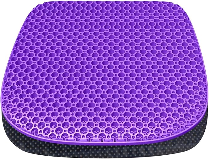 Large Gel Seat Cushion for Long Sitting with Non-Slip Cover, Soft & Breathable, Seat Cushion for Chair, Car, Office, Desk Chair, Wheelchair (17" x 15")