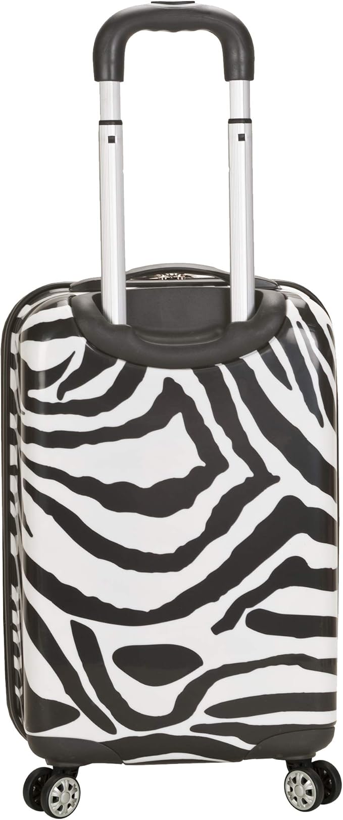 Rockland Safari Hardside Spinner Wheel Luggage, Zebra, Carry-On 20-Inch
