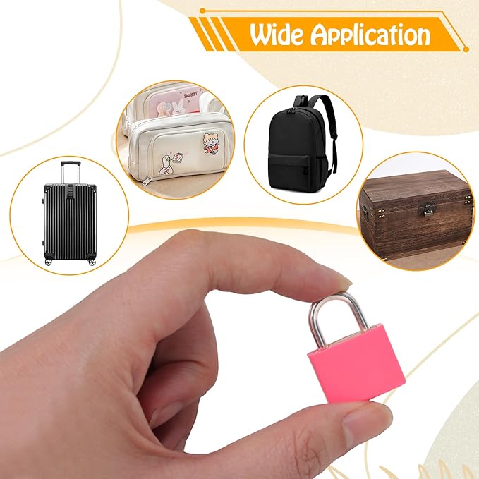 Bonsicoky 10 Pack Suitcase Locks with Keys - Multicolor Metal Luggage Padlocks - Mini Keyed Padlocks for Suitcase, Backpack, Boxes, Travel Bags, Locker