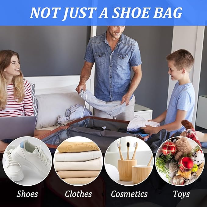 2 Pack Shoe Travel Bag Travel Shoe Bags for Storage Reusable Shoe Bags for Travel with Zipper Travel Essentials Women for and Men Shoe Bag for Gym Sport