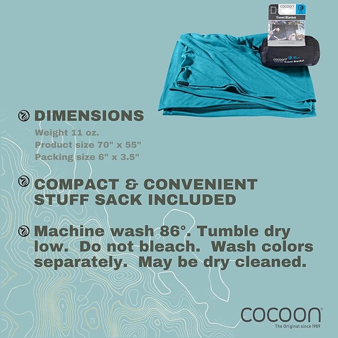 COCOON - Premium - Coolmax - Travel Blanket - Peacock Green