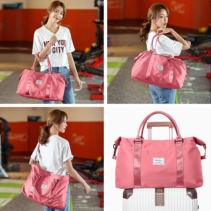 HYC00 Travel Duffel Bag,Carry-on Overnight Weekender Bags for Women,Sports Tote Gym Bag with Wet Pocket