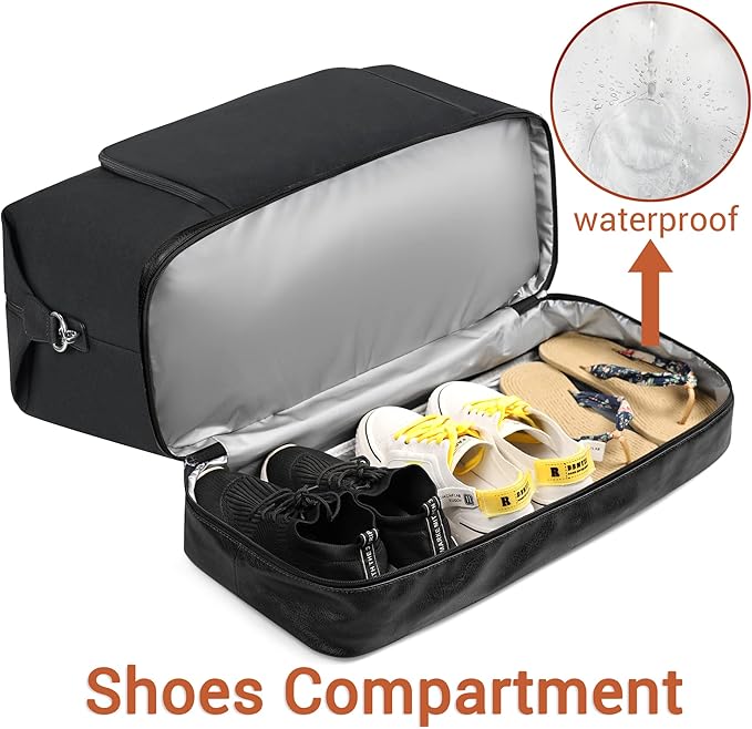 Travel Weekender Bag for Women, 21" Overnight Bag with Shoe Compartment 50L Large Travel Duffel Bag Carry On Tote for Weekend, Overnight, Business Trips, Water Resistant