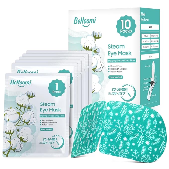 Steam Eye Mask, 10Packs Heated Eye Mask, Self Heating Disposable SPA Warm Compress for Eyes Sleep Mask, Travel Essentials & Relaxation Gifts, Valentine's Day Gifts (Unscented)