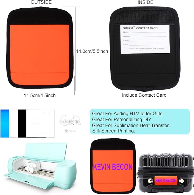 Luggage Tags for Suitcases-Neon Orange Luggage Handle wrap Luggage Identifiers for Suitcases Unique Luggage Accessories for Travel/Airplane