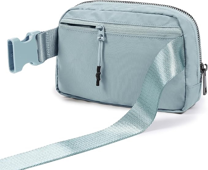 ODODOS Unisex Mini Belt Bag with Adjustable Strap Small Fanny Pack for Workout Running Traveling Hiking, Stone Blue