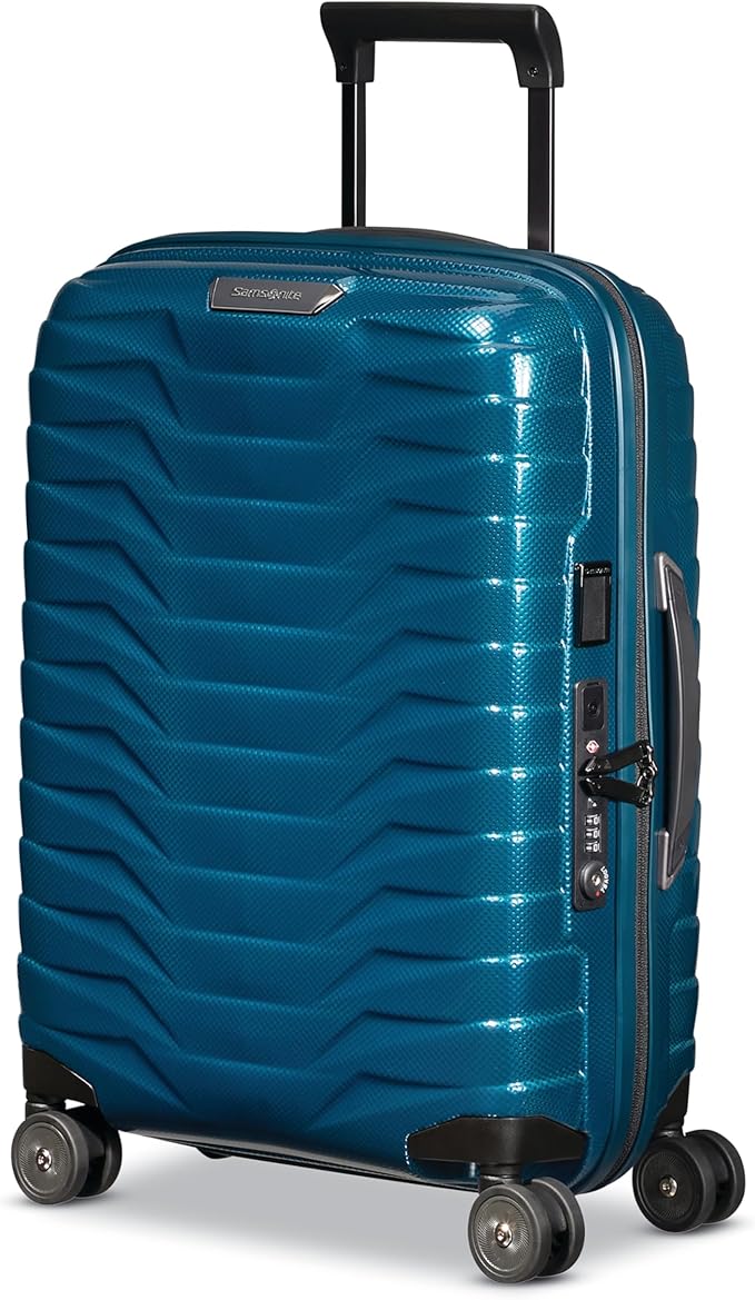 Samsonite Proxis Global Carry-On Hardside Luggage with Dual Spinner Wheels, Airline Approved - Innovative Roxkin™ Lightweight Shell With Ultimate Durability- TSA Lock, Telescopic Handle - Petrol Blue