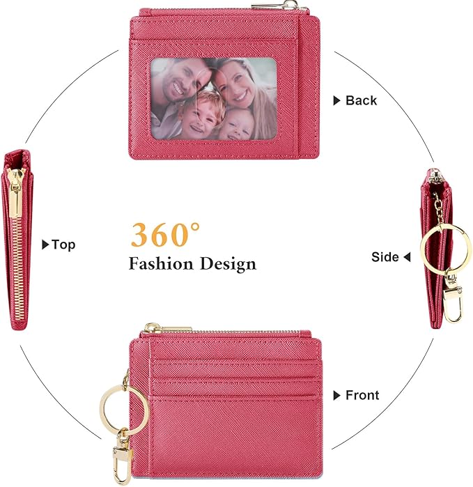 Sodsay Card Case Slim Front Pocket Wallet for Women Credit Card Holder with Keychain | Slim, Front Pocket, Credit Card Holder, with Keychain