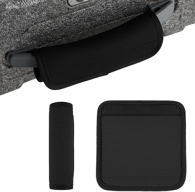 2 Pack Luggage Handle Wraps for Suitcase, Bright Color Comfort Soft Handle Covers Suitcase Luggage Handle Wrap Luggage Tag Wraps Travel Accessories (Black)