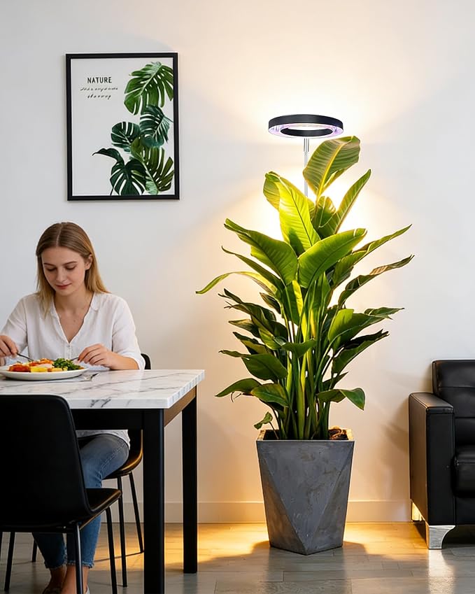 Plant Grow Light, LED Growing Light Full Spectrum for Indoor Plants,Height Adjustable, Automatic Timer, 5V Low Safe Voltage,Idea for Large Plant Light