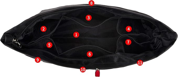 Vercord Handbag Purse Tote Pocketbook Organizer Insert Zipper Closure 11 Pockets 3 Sizes Many Colors