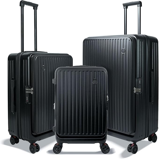 Checked Luggage with Spinner wheels, 24 inch luggage, Medium Suitcases with Wheels,Hard Shell Top-open Design Expandable Luggage