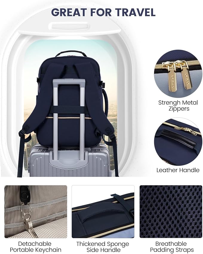 LOVEVOOK 56L Travel Backpack for Women & Men, Airline Approved Carry On Luggage with 3 Packing Cubes, TSA Overnight Bags, Waterproof Personal Item Bag, Weekender Essentials Backpacks fits 17" Laptop