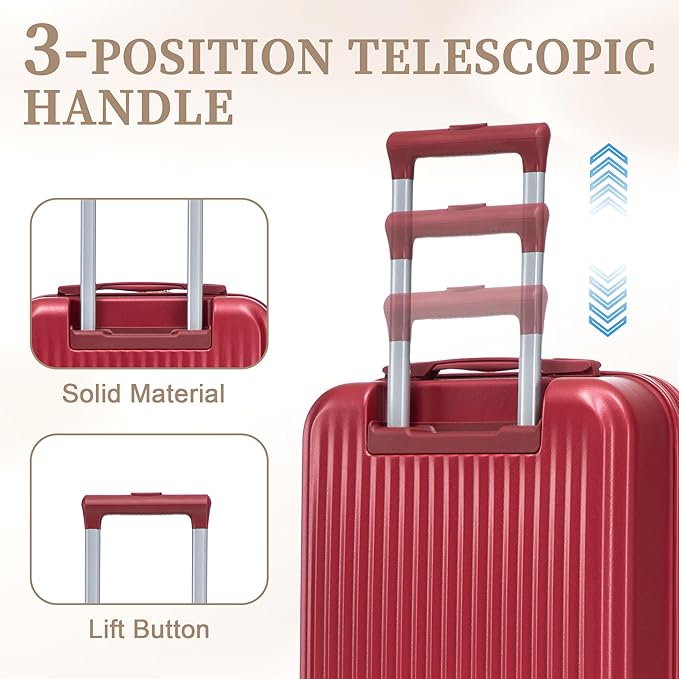 Hardside Luggage, Lightweight Durable Suitcases with Spinner Wheels, 20/14 Inch