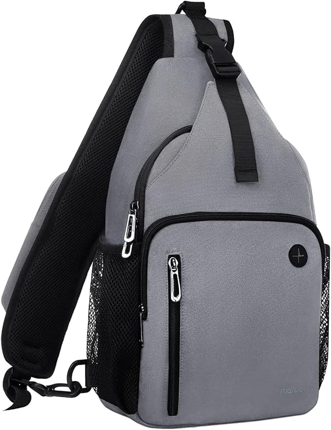MOSISO Sling Backpack Bag, Crossbody Shoulder Bag Travel Hiking Daypack Chest Bag with Front Square Pocket&USB Charging Port