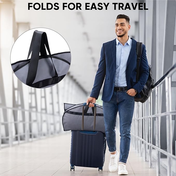 BALEINE 2PK Heavy Duty Garment Bag with Shoe Storage Travel Bag for Dresses, Suit, Coats Travel Essential (54", Grey)