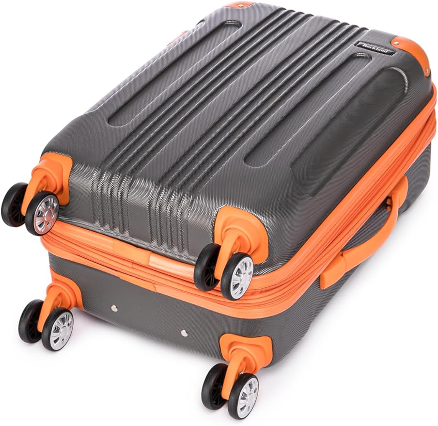 Rockland London Hardside Spinner Wheel Luggage Set, Charcoal, Carry-On 20-Inch and Tote 14-Inch (F1902-CHARCOAL)