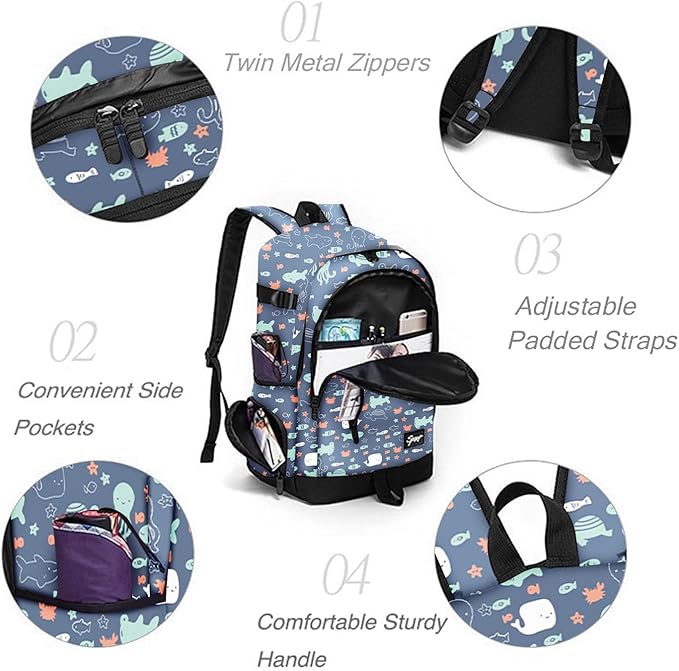 rickyh style School Backpack Travel Bag for Men & Women Lightweight College Back Pack with Laptop Compartmen