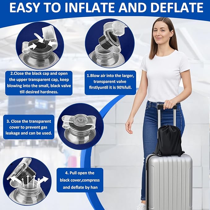 Inflatable Leg Pillow for After Surgery – Leg Elevating Pillow for Back Support,Swelling & Circulation,Portable Wedge Pillow for Leg Support,Travel,Recovery,Knee Surgery,Back Pain & Everyday Comfort