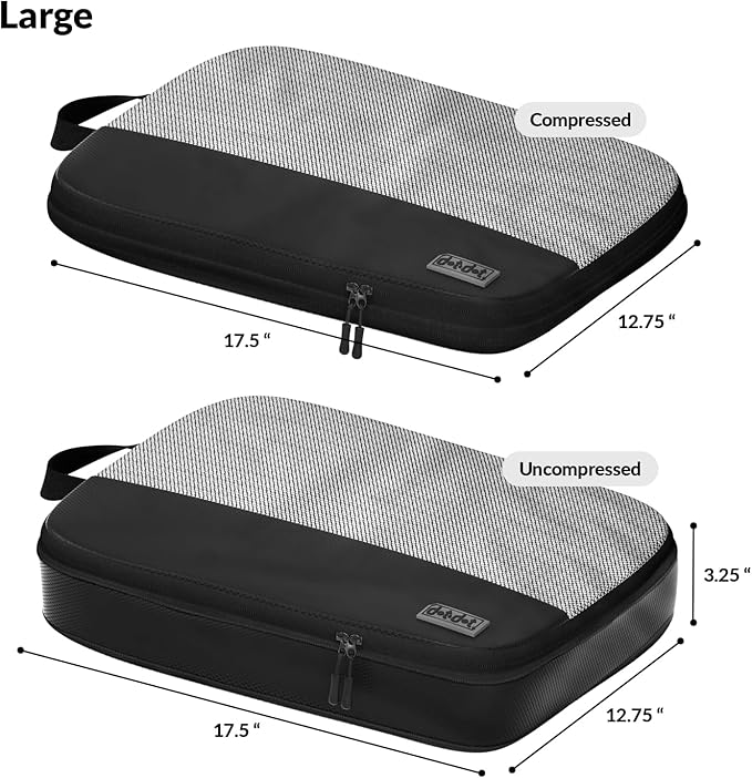 4pc Large Compression Packing Cubes for Travel - Luggage Organizers Suitcases