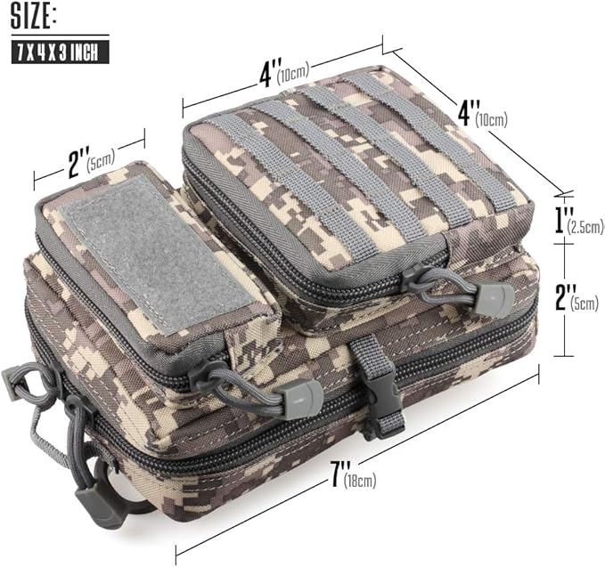 LIVANS Tactical Molle Utility Pouch, EDC Tool Pouch Tactical Phone Pouches Mini Waist Pouches Medical EDC IFAK Pack Mini Design of 3-Day Backpack