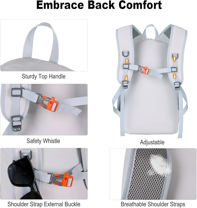 Nerlion 35L Hiking Backpack Travel Backpack for Men Women Camping Waterproof Outdoor Hiking Daypack Lightweight Backpack Silver Orange