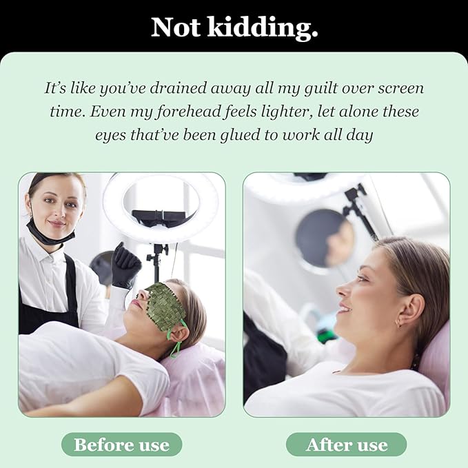 Jade Eye Mask,Large Facial Cooling Mask with Green Ear Strings 100% Real Jade for Hot & Cold Therapy,Green Jade Facial Eyes Sleeping Mask Relief Eye Cover