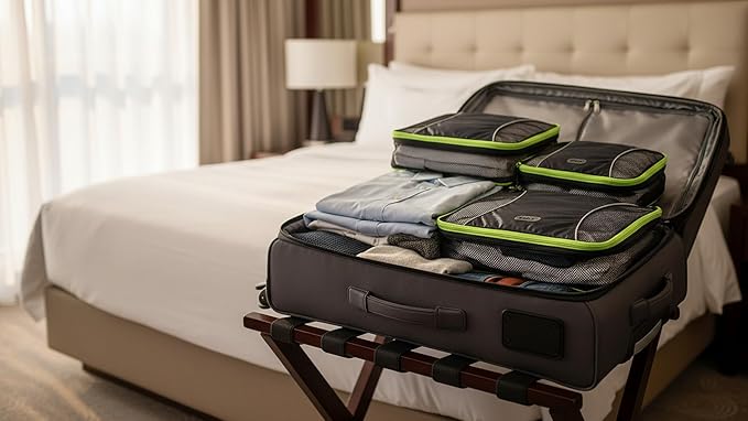GOX Ultra Light 5 piece Packing Cubes Travel Luggage Organizer 1 Large 2 Medium 2 Small