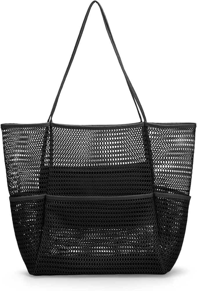 Tainehs Beach Bag - Mesh Tote Bag Beach Vacation Clothes for Women Pool Bag for Travel Pool Family Cruise Essentials 2026