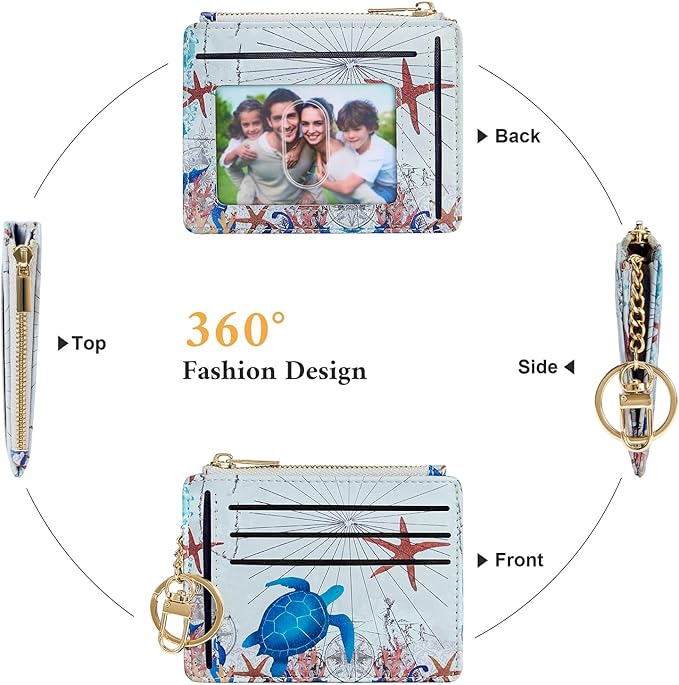 Sodsay Card Case Slim Front Pocket Wallet for Women Credit Card Holder with Keychain | Slim, Front Pocket, Credit Card Holder, with Keychain