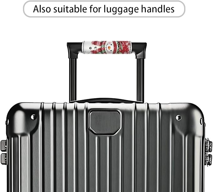 BIGCARJOB Christmas Snowman Luggage Handle Cover 2 Pcs Christmas Suitcase Identifier Protective Cover Trolley Case Grip Travel Luggage Handle Wrap Luggage Accessories