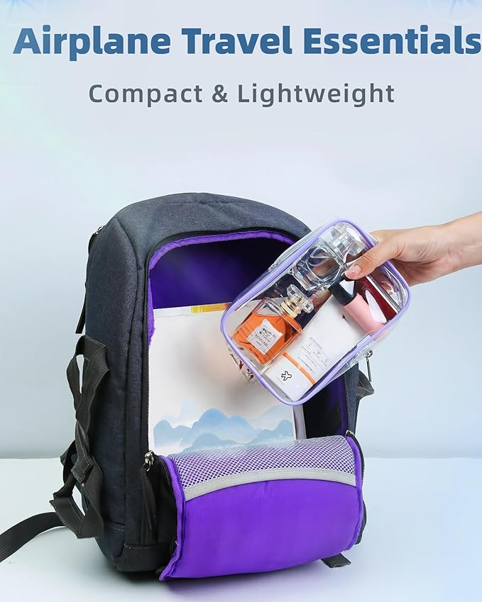 2 Packing Cubes 1 Quart Size Travel Bag TSA Approved Toiletry Bag Clear Small Purse Pouch International Long Flight Must Haves for Toiletries Makeup Liquids Airplane Europe Vacation Essentials