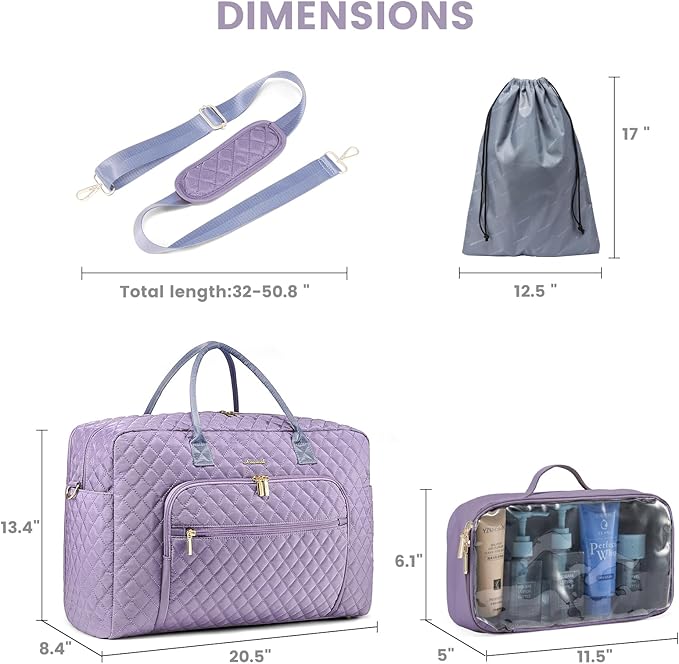 LOVEVOOK Travel Duffle Bag - Women's Weekender Carry On Overnight Laptop & Gym Bag With Toiletry/Shoe Pocket, Hospital Labor Bag
