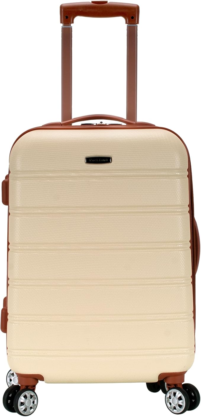 Rockland Melbourne Hardside Spinner Wheel Luggage, White, Carry-On 20-Inch