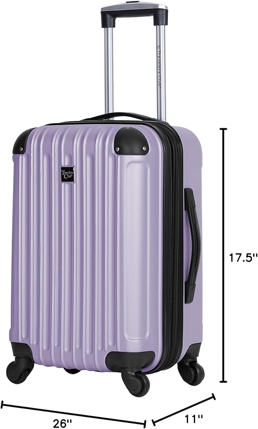 Travelers Club Midtown Hardside 4-Piece Luggage Travel Set, Lilac