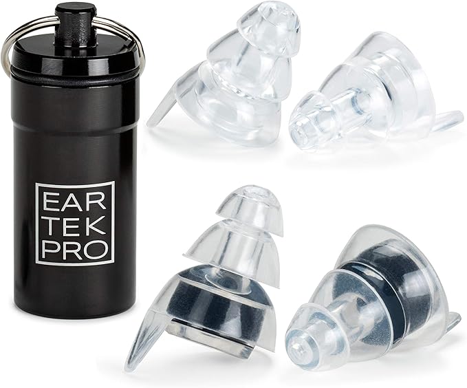 High-Fidelity Concert Earplugs Reusable Noise-Reduction Ear Plugs Set with Two Sizes Included - For Rave, Live Music, Festivals, Marching Bands, Loud Events, Fitness Classes