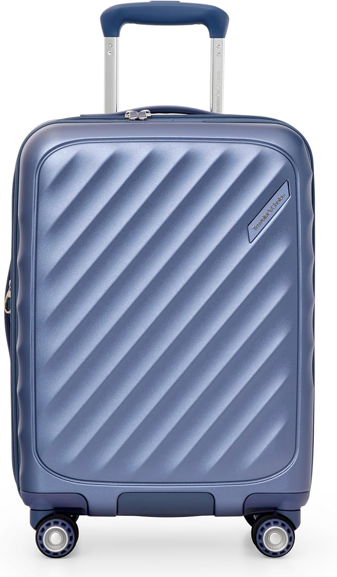 Traveler's Choice Elm 21" Carry-on Expandable Spinner Luggage Set - Matte Navy