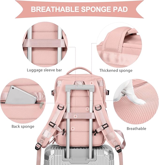 coowoz Travel Backpack For Women Men Airline Approved,Carry On Backpack,Large Hiking Backpack Waterproof Outdoor Sports Rucksack Casual Daypack Fit 15.6 Inch Laptop Backpack College Backpack