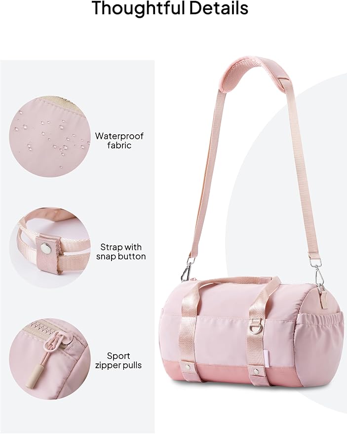 TOPEAST Small Gym Bag for Women, Mini Sports Yoga Bag with Yoga Mat Holder, Small Pink Gym Bag Overnight Weekender Duffle Handbag for Travel Dance Workout