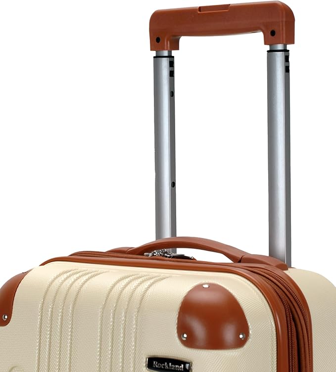 Rockland London Hardside Spinner Wheel Luggage, White, Carry-On 20-Inch