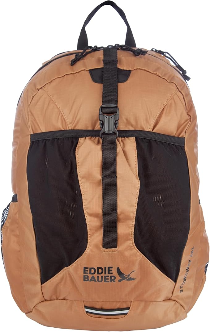 Eddie Bauer Stowaway Packable Backpack | Travel | Outdoor | Lightweight | Foldable | Durable | Ripstop Polyester | 30L - Tobacco