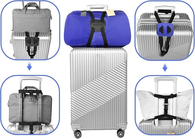 Luggage Straps Bag Bungee， Luggage Straps Suitcase Adjustable Belt，Add a Bag Easy to Travel Suitcase Elastic Strap Belt – (Black)