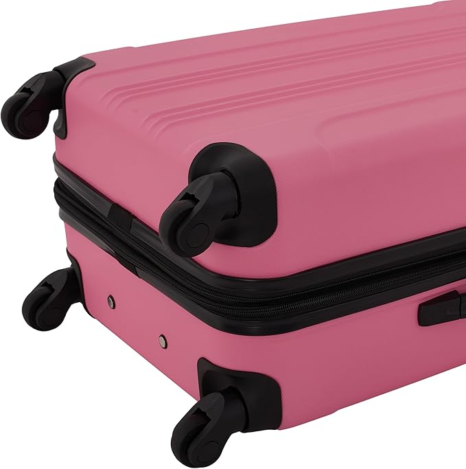 Travelers Club Chicago Hardside Expandable Spinner Luggage, Hot Pink, 5 Piece Set