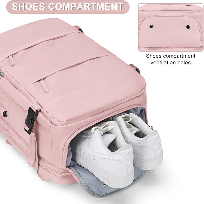 coofay Expandable Travel Backpack For Women Men Airline Approved Personal Item Backpack For Airlines Carry On Backpack Flight Approved Waterproof Backpack For Traveling On Airplane Gym Travel Bag